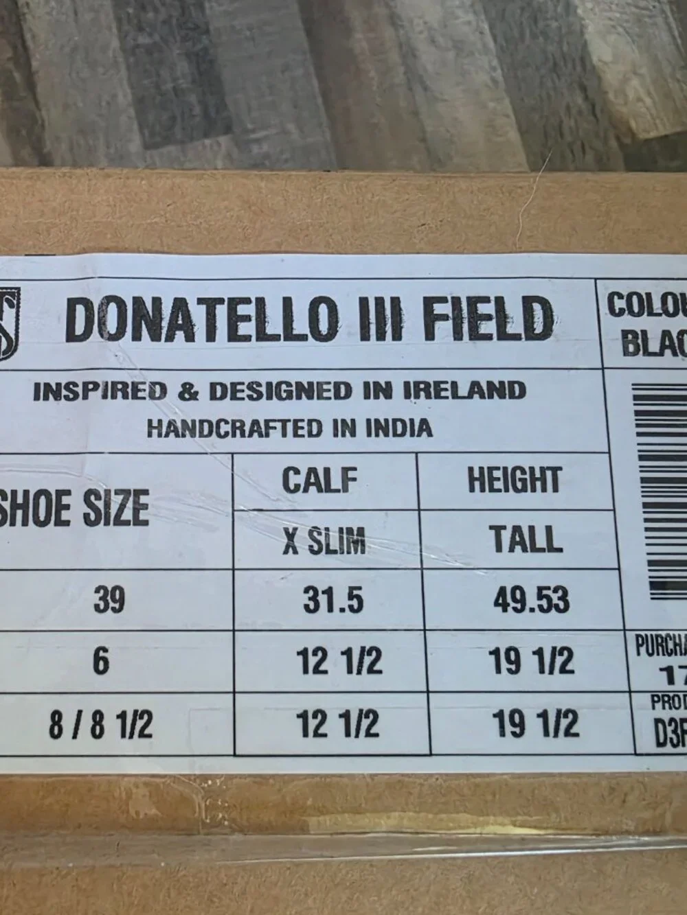 Tredstep Donatello III field- size 39EU, calf xslim ht tall black NWB